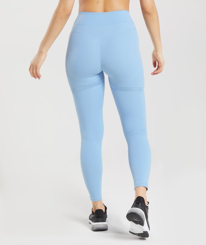 Women's Gymshark Whitney Mesh Leggings Light Blue | CA 5DN361